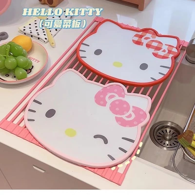 anime Hello Kitty Tagliere bifacciale Forma di testa di gattino Tagliere Commestibile Il cuore della ragazza Regali per le vacanze