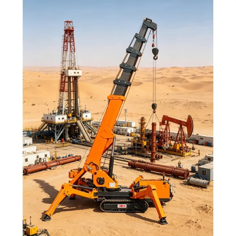 Spider Crane Hydraulic Telescopic Boom Crawler Crane 360 Rotation Remote Control Portable Lifting Machine Roof Confined Space