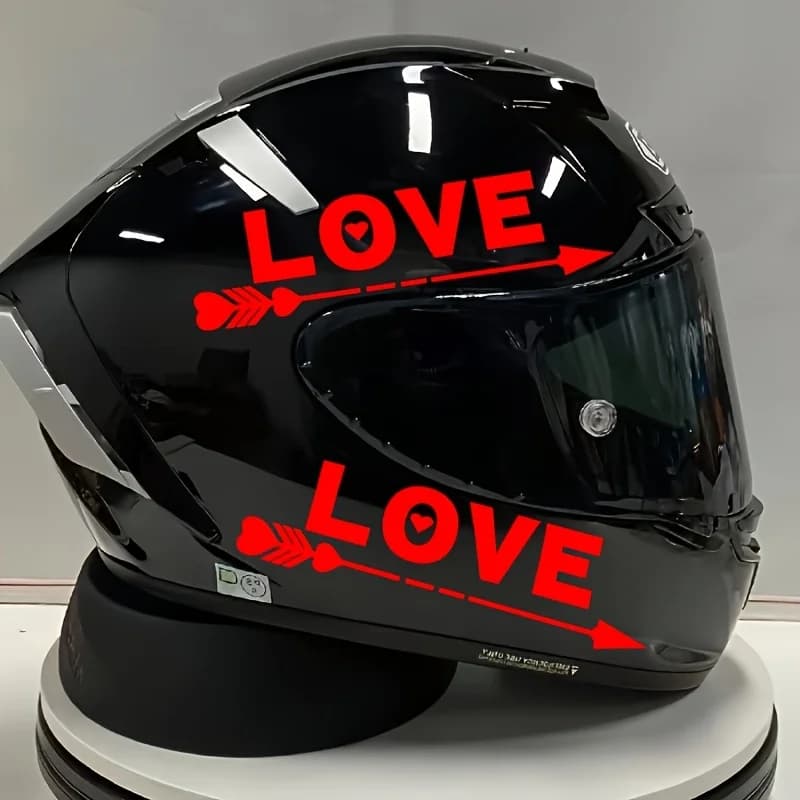 Adesivo in Vinile Impermeabile con Logo Moto Rosso e Bianco, Adesivi Decorativi per Casco Moto
