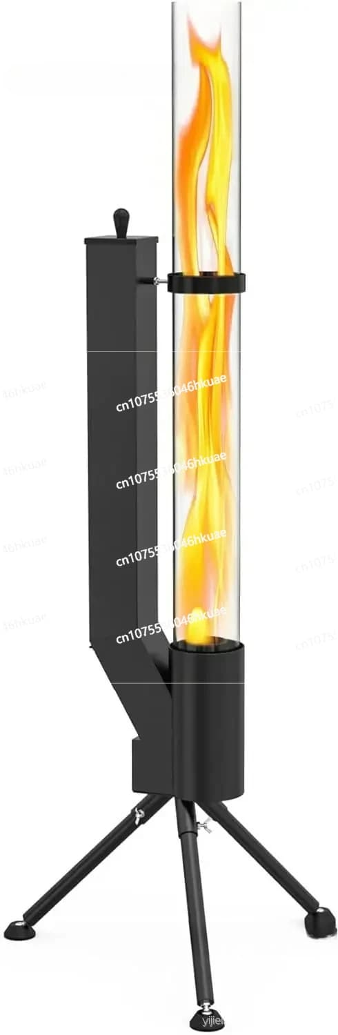 Wooden vertical rocket stove, bazooka, courtyard heating stove, outdoor camping, decorative supplies for winter pellet stove