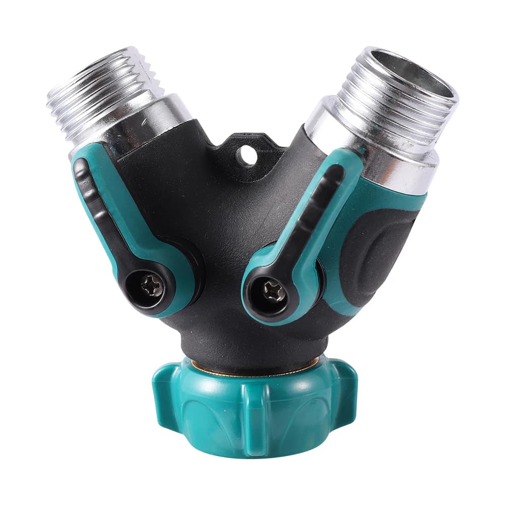Splitter per tubo flessibile per irrigazione da giardino Valvola per shunt d'acqua a 1 via a 2 vie Adattatore per rubinetto distributore d'acqua per rubinetto con filettatura standard americana da 3/4 "