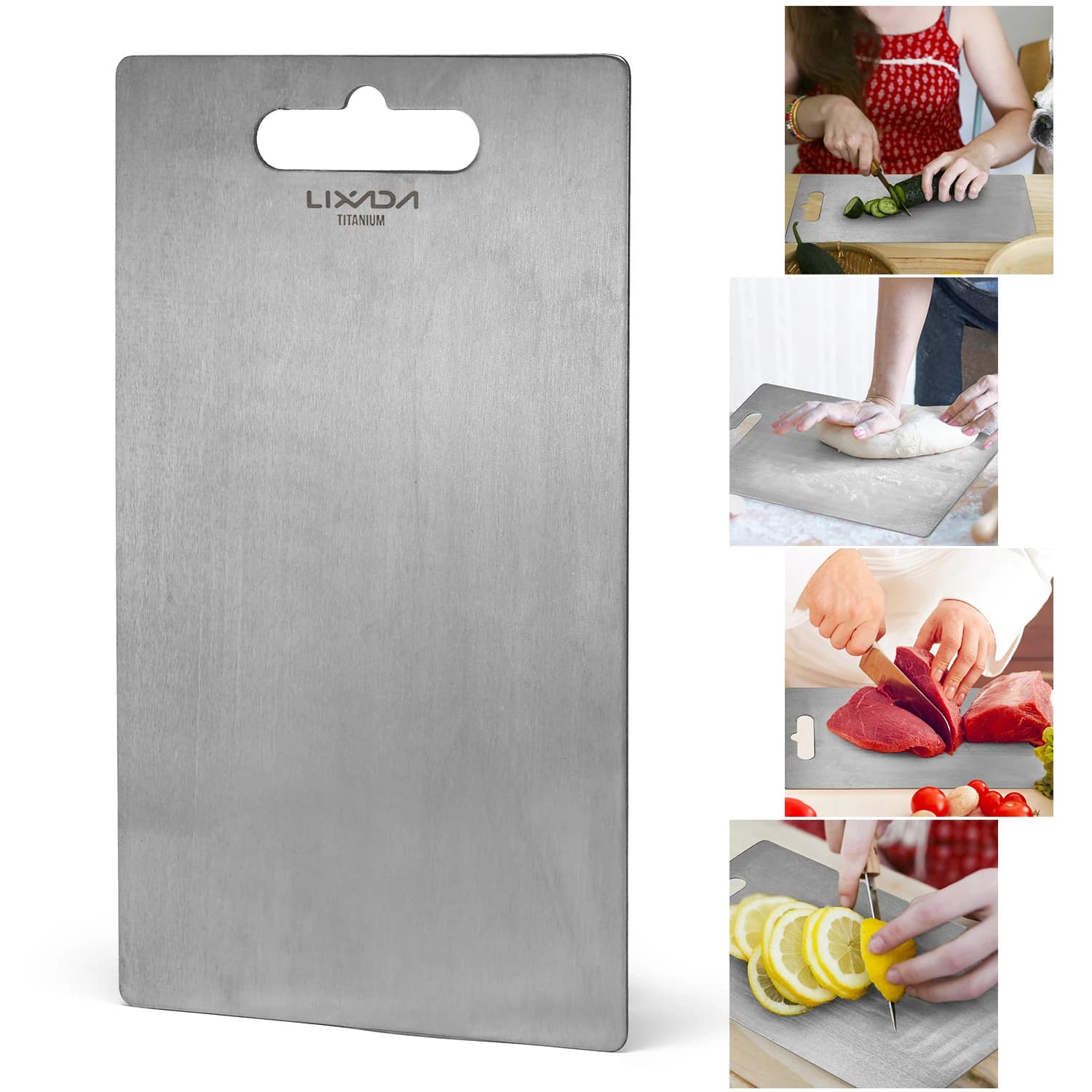 Lixada 1.8MM di spessore tagliere in titanio blocco da taglio da campeggio per la cucina di casa cucinare escursionismo all'aperto Backpacking Chop Block