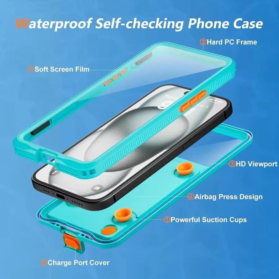 Custodia subacquea per immersioni subacquee 6.1 6.7 6.9 pollici per iPhone 16 15 14 Plus 13 12 Pro Max Fotografia Snorkeling Custodia da viaggio