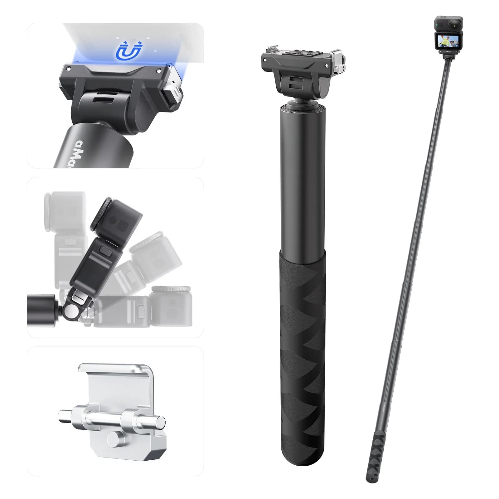 For DJI OSMO Action 6 /NANO / OSMO 360/Action 5Pro /4/3 Adjustable Dual-Direction Quick-Release Selfie Stick Camera Accessory