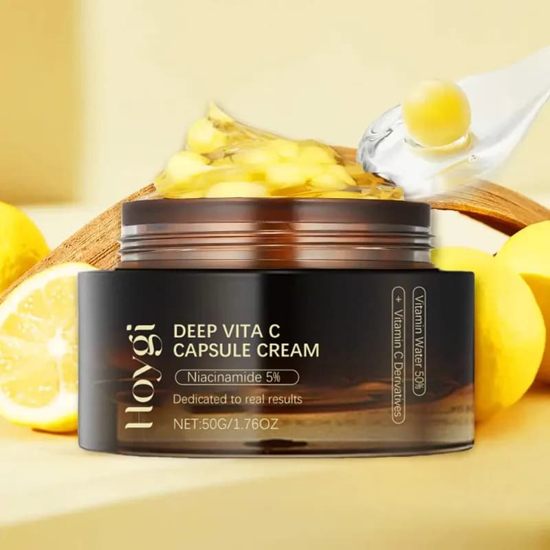 50g Hoygi Deep VC Gel Trasparente Capsula Crema Anti-Rughe Idratante Rivitalizzante Schiarente Niacinamide Arbutina Acido Ferulico