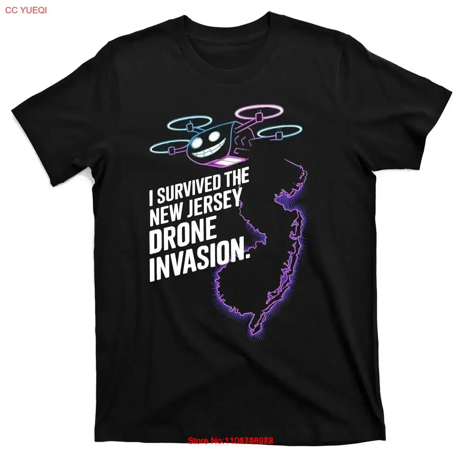 Maglietta I Survived The New Jersey Drone Invasion, vintage, lavata, abbigliamento firmato, elegante, versatile, alla moda, comoda, vintage