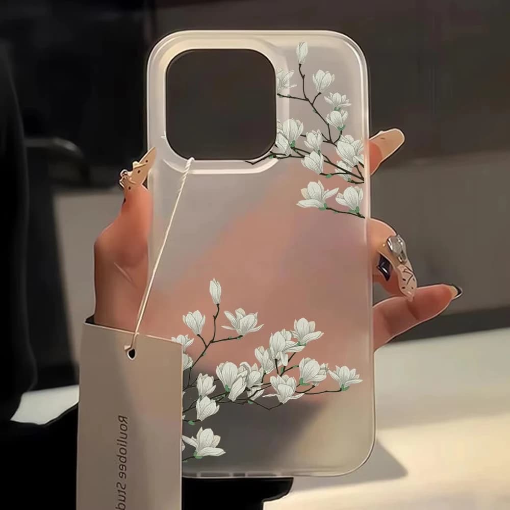 INS Flower Soft Phone Case for iPhone 17 16 Pro Max Case 15 14 12 11 13 Pro Silicone Shockproof Back Cover