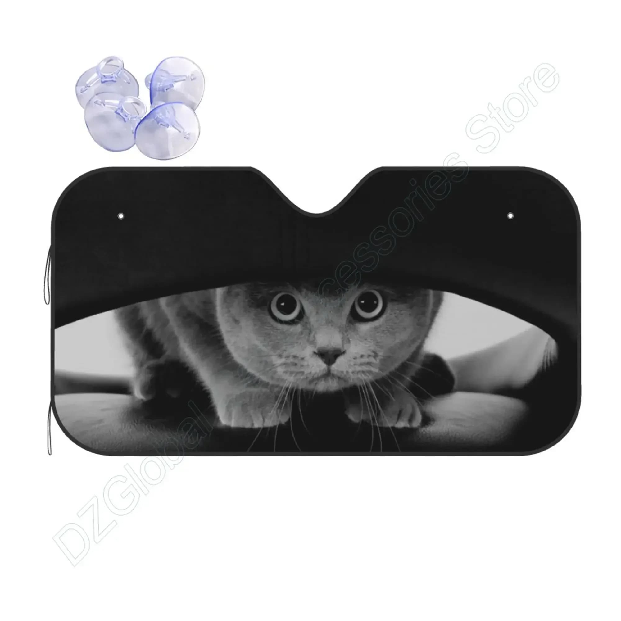 Parabrezza Parasole Scottese Divertenti Occhi di gatto Finestrino anteriore dell'auto Parasole Blocker Visiera UV Parasole automobilistici retrattili