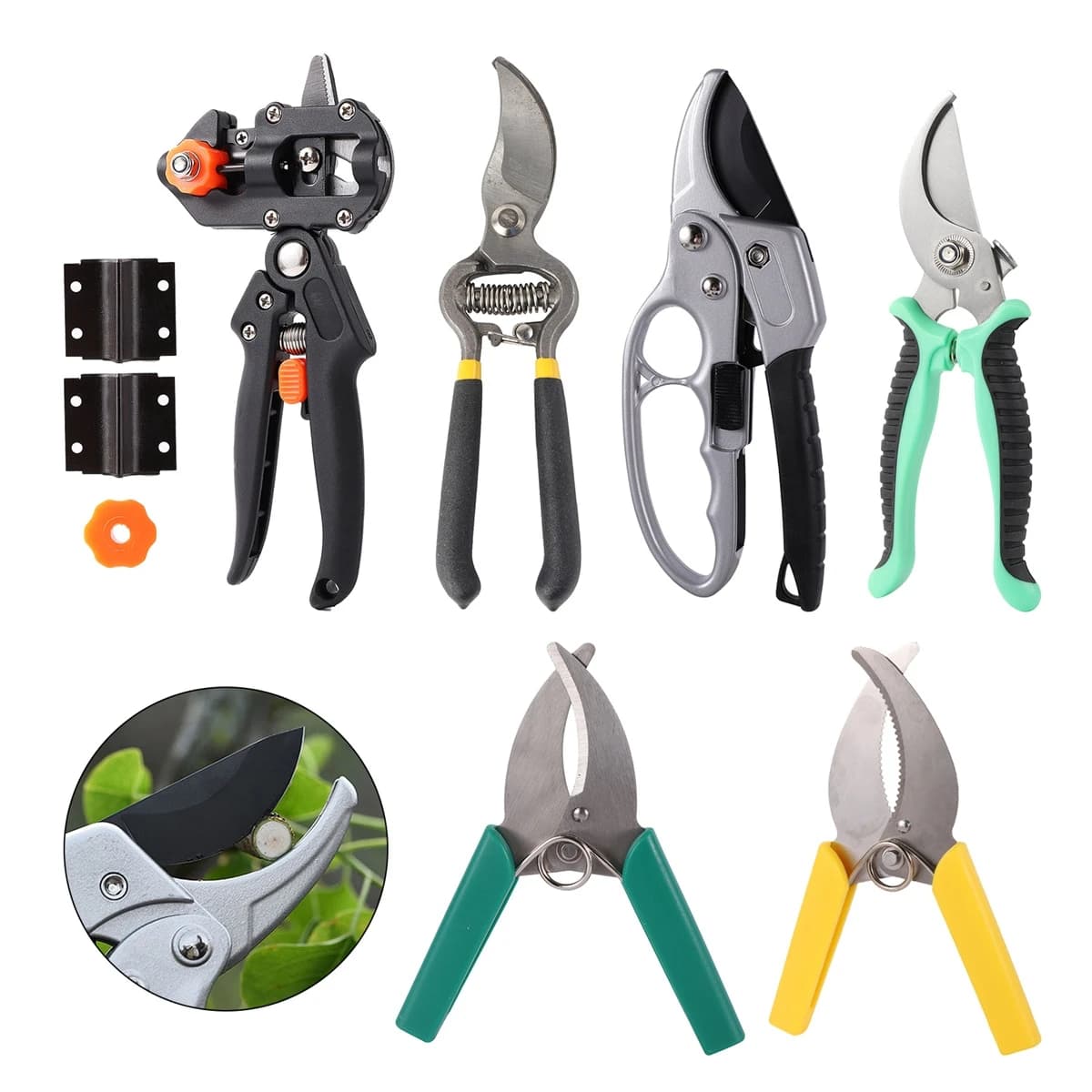 6 types of pruning shears from gardening greenhouse orchard plant fruit tree branch pruning scissors garden grating pliers 1 set
