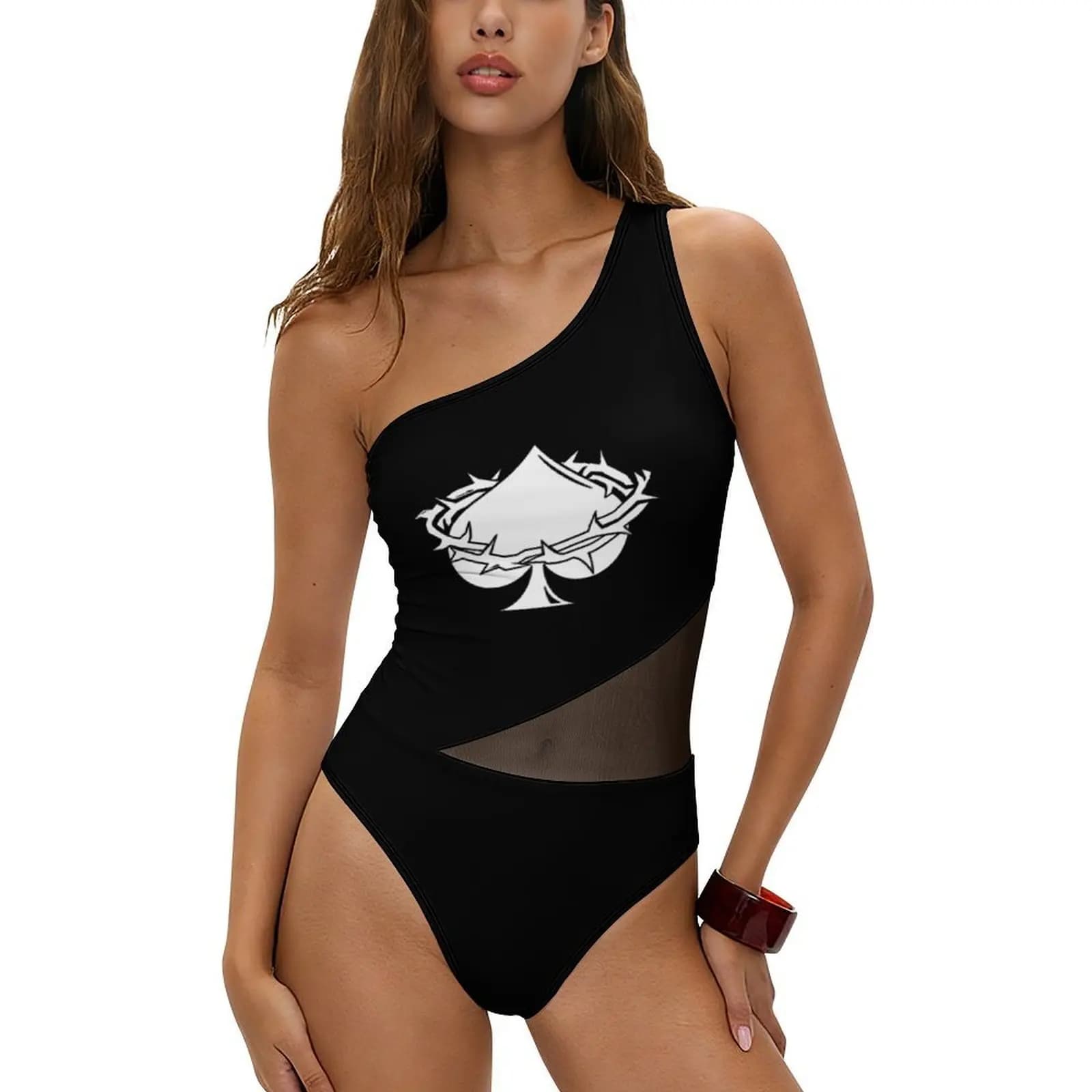 Costumi da bagno interi monospalla da donna con controllo pancia, copertura completa e effetto snellente