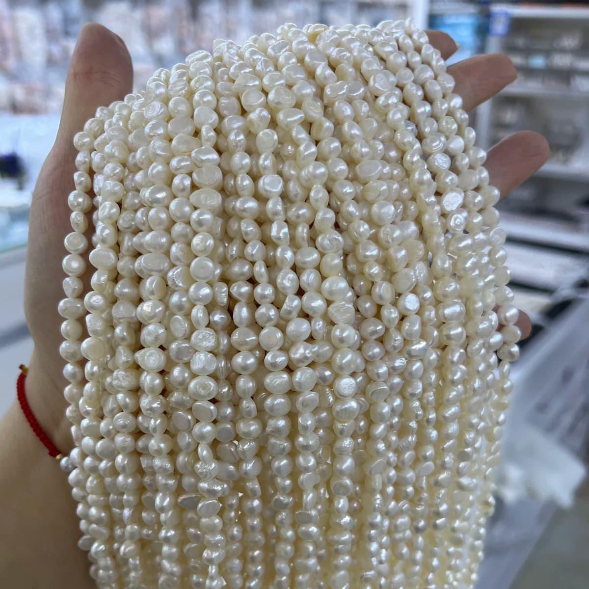 Grade A 5-6mm Natural Pearl Irregular Shape Semi-Finished Loose Beads for Jewelry Making DIY Necklace Bracelet Accessories 36cm