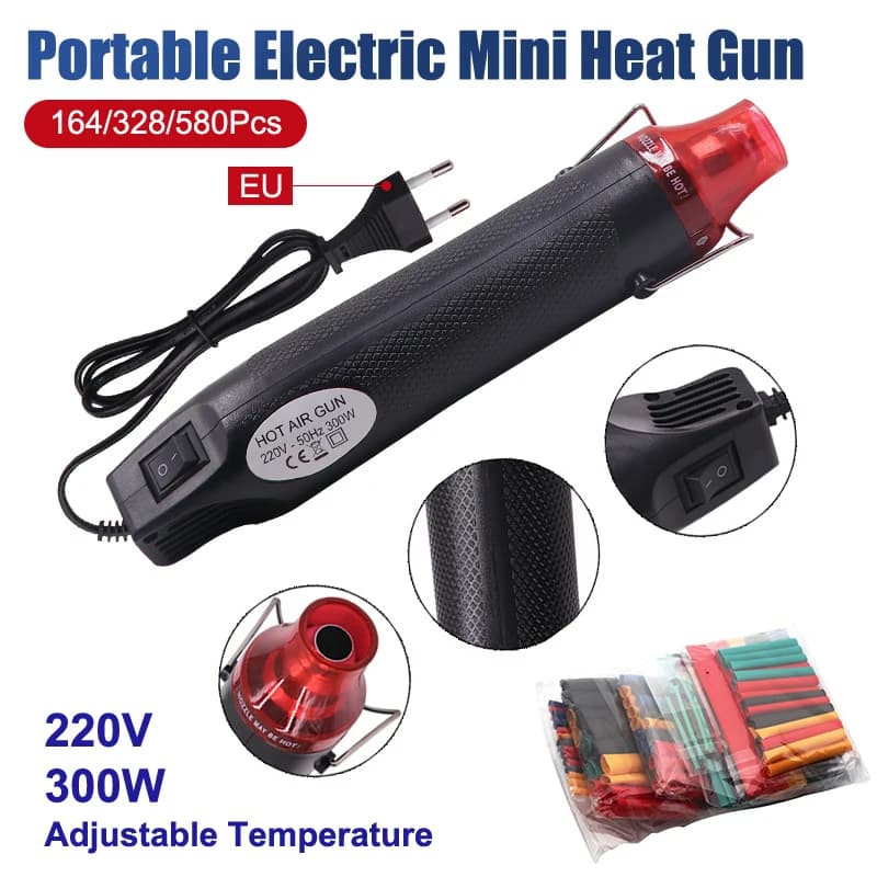Pistola Termica Elettrica 220V 300W con Supporto, Strumento per Lavori Fai-da-Te e Termoretrazione Plastica