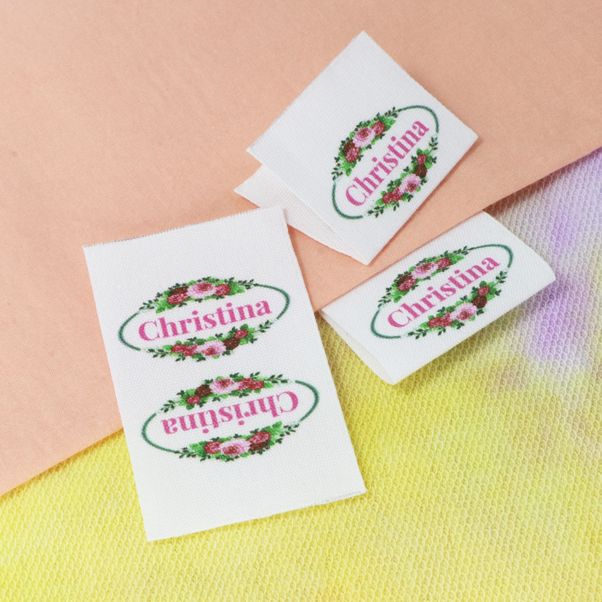 Etichette da cucito personalizzate - Marchio personalizzato, Etichette in nastro di cotone organico, logo o testo, Etichette da cucito (FR122)
