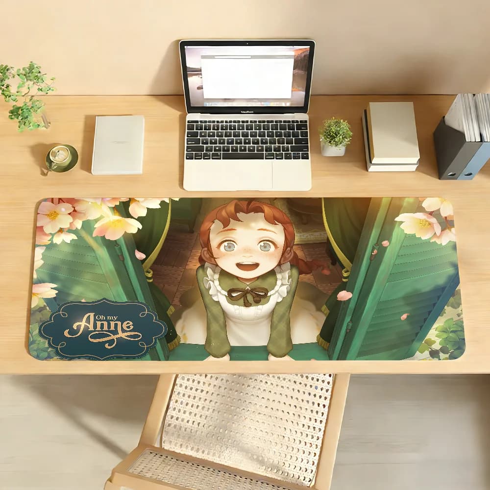 Tappetino per mouse Anne of Green G-Gables, tappetino per mouse in gomma antiscivolo per computer portatile, tappetino per mouse per giocatori, decorazione per scrivania