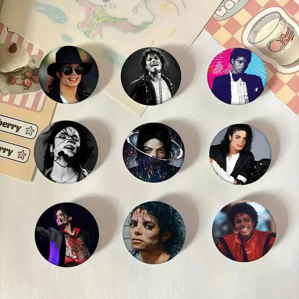 Spilla Rotonda Creativa Singer M-Michael J-Jackson, Accessorio per Abbigliamento e Zaini, Distintivo da Bavero