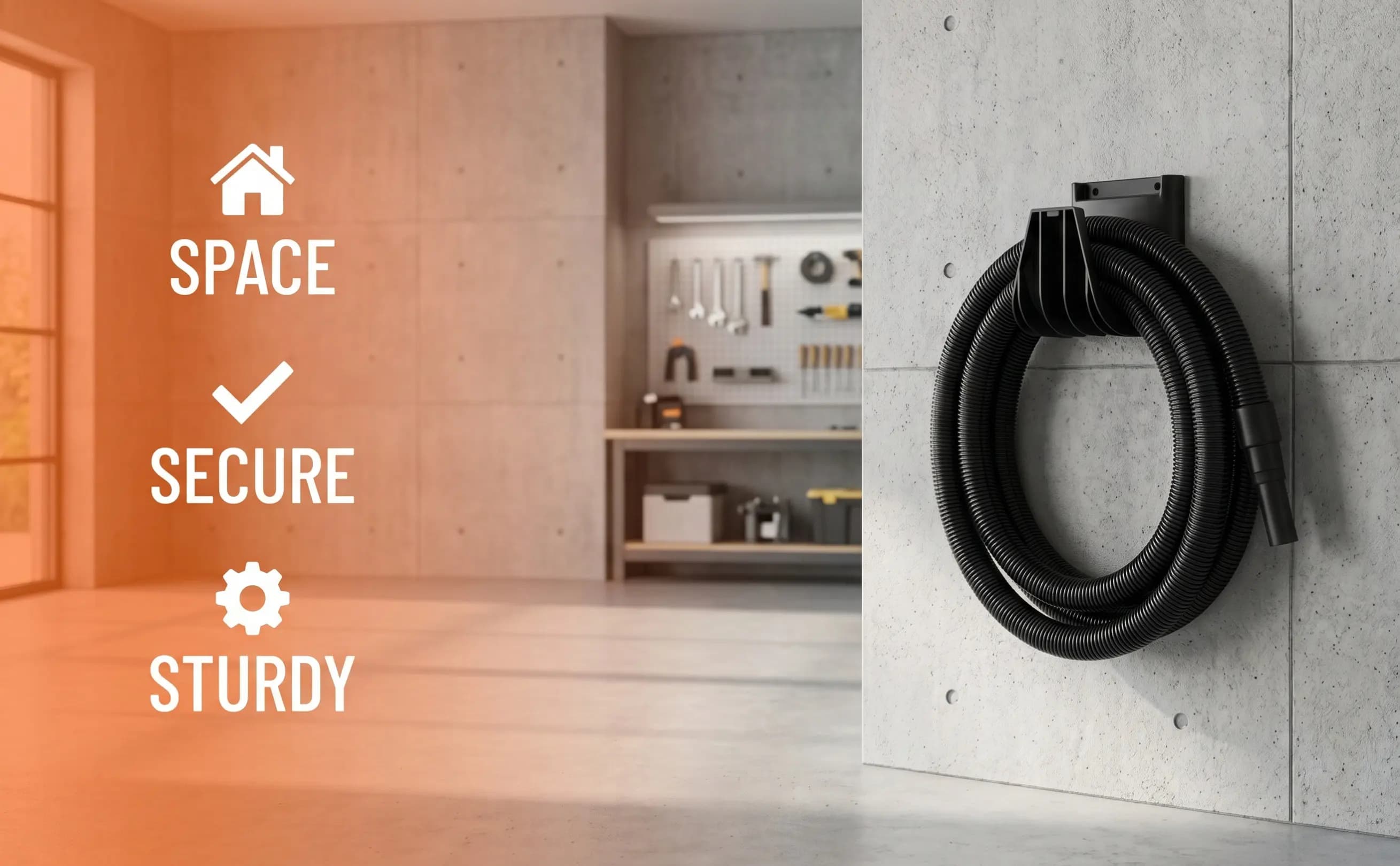 Wall Mounted Vacuum Hose Holder Stable Support Vacuum Cleaner Accessory Hook Space Saving Organizer for Home Hose Wall Mount
