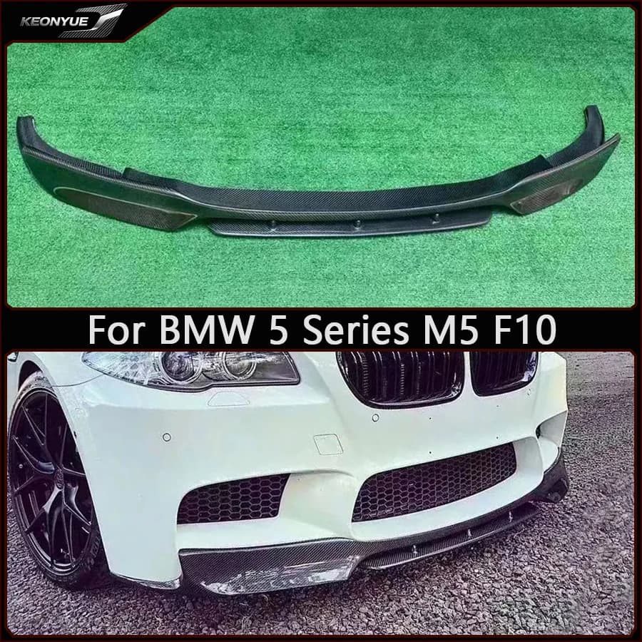For BMW 5 Series M5 F10 2009-2016 Carbon Fiber Front lip Car Front Bumper Diffuser Front Chin Spoiler Car accessories Body Kit
