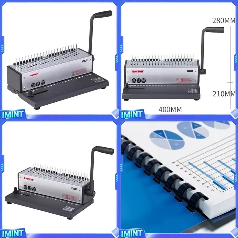 Factory Comb Binder Rayson SD-1201 Rubber Ring A4A5 Office School Comb Book Binding Machine