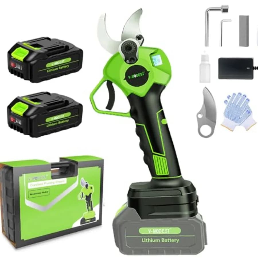 Forbici Elettriche Senza Fili per Potatura, Diametro 1.6, con Display LCD e Motore Brushless da 900W per Giardinaggio, Forbici Elettriche Nere