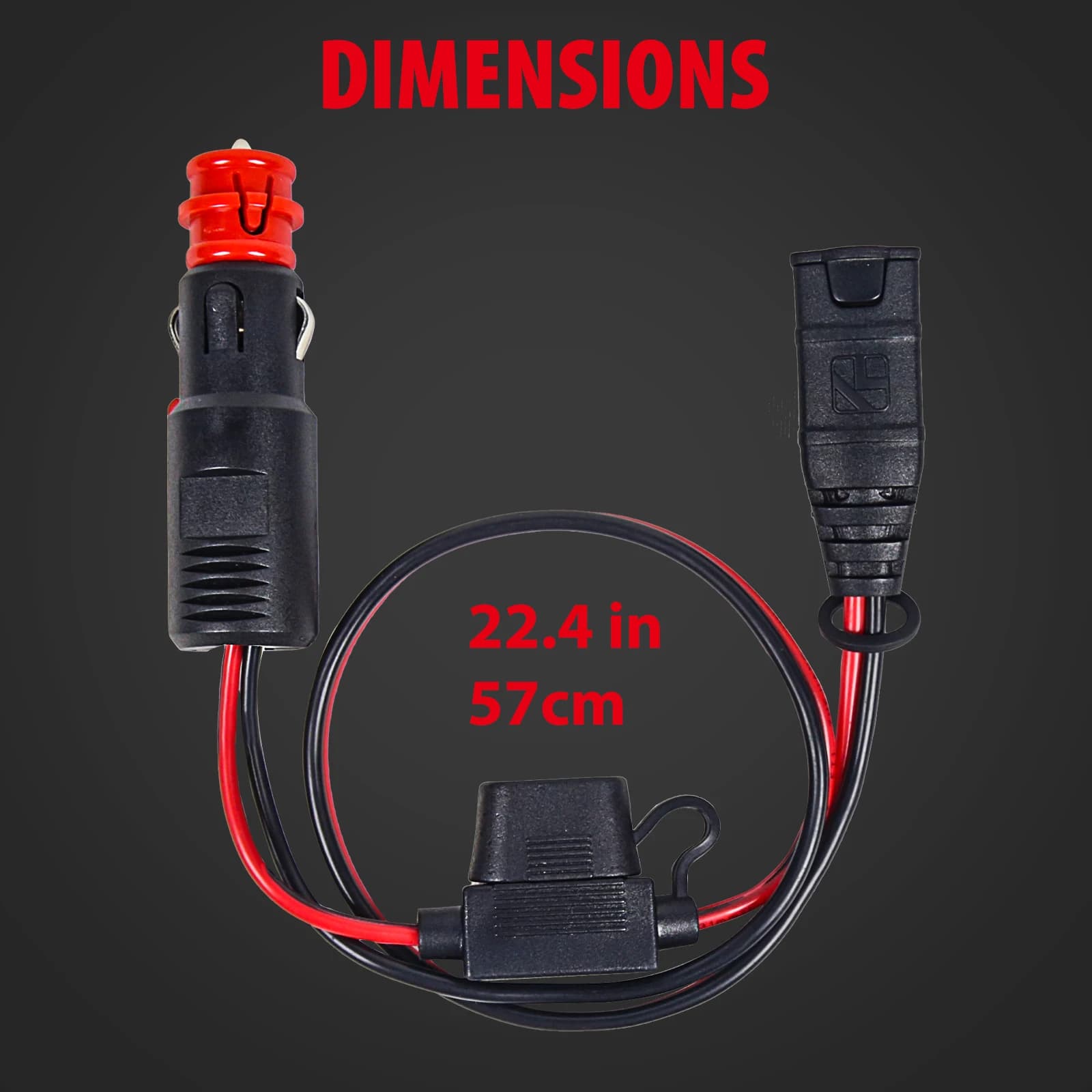 Harness Compatible with Smart Charger NOCO GC003 X-Connect Genius, Accessory with Male Dual Size 12V Connector