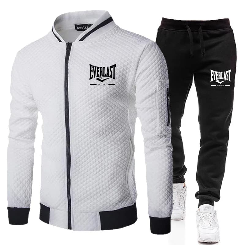 EVERLAST BOXING Set Men's Jacket and Trousers Spring/Autumn, Style Street Fashion with Rivet collar, Outer Casual with Pockets and Hinge, Setball Men's Base