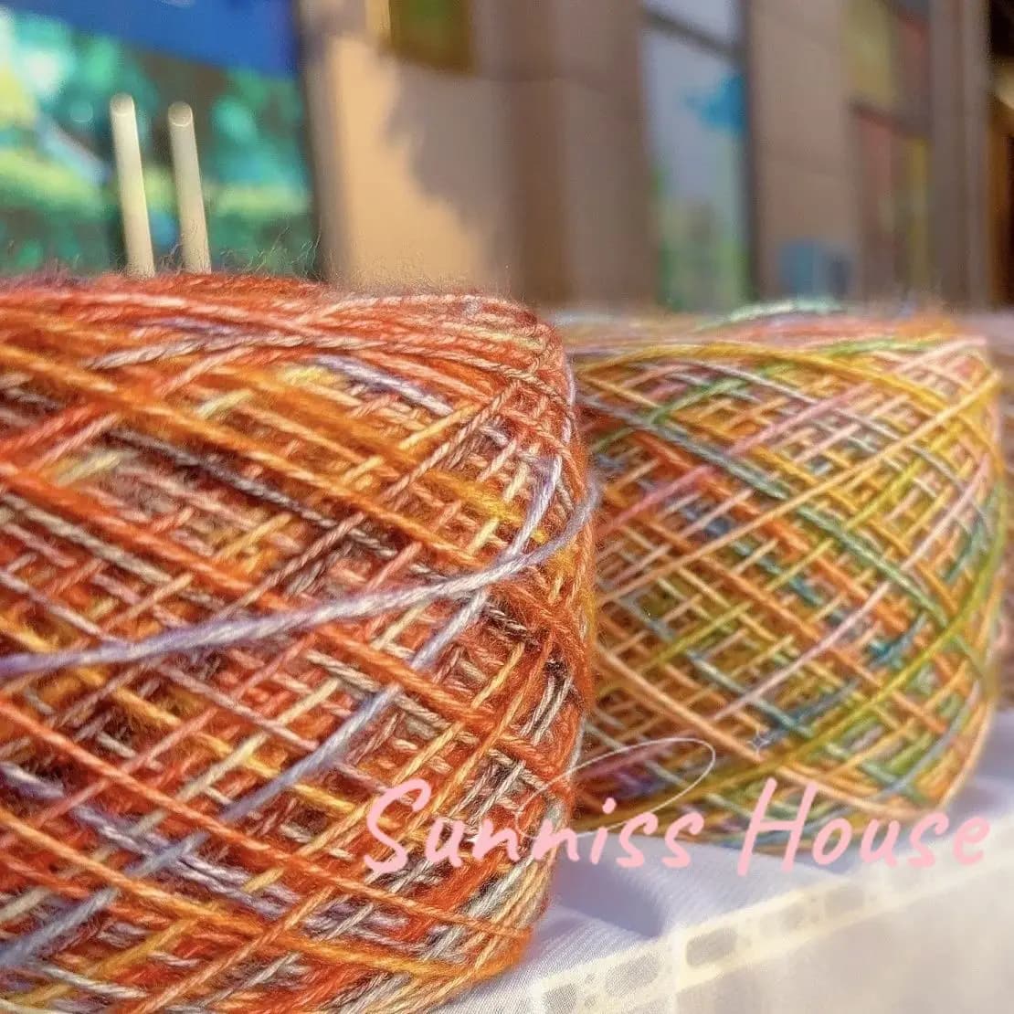 100g Arcobaleno Filato di Cotone Segmento Tinto Filato di Mohair, Filato Gonfio FAI DA TE Lavorato A Mano Maglione Scialle Uncinetto Filo di Cotone Delicato sulla Pelle