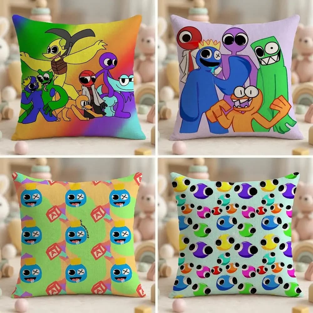 Popular Game R-Rainbow FriendsS Cushion Cover Ultra Soft Throw Pillow Cover Skin Friendly for Sofa Bed Home Decor Gift