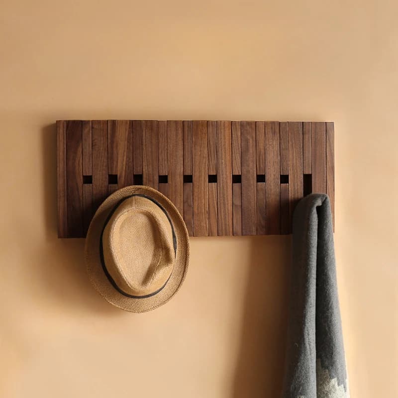 Decorazione da parete in legno massello appendiabiti da parete gancio portaoggetti ingresso a due piani camera da letto spogliatoio cappotto cappello organizzatore