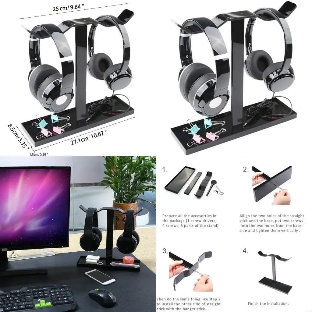 F42D Supporto per supporto protettivo per cuffie Nuova barra supporto per poggiatesta da gioco per supporto per cuffie per