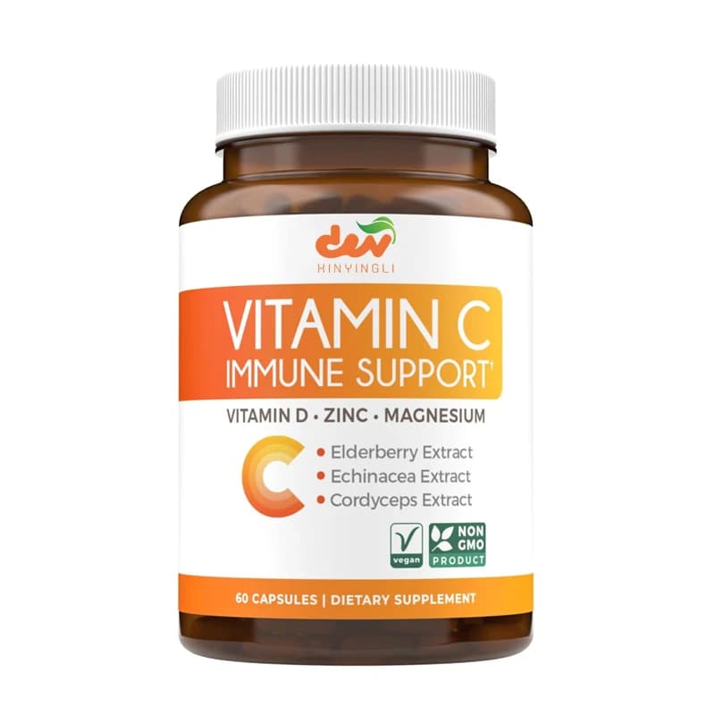 Integratore di vitamina C per il supporto immunitario, miscela immunostimolante contenente vitamina C di sambuco e complesso di erbe per la difesa immunitaria