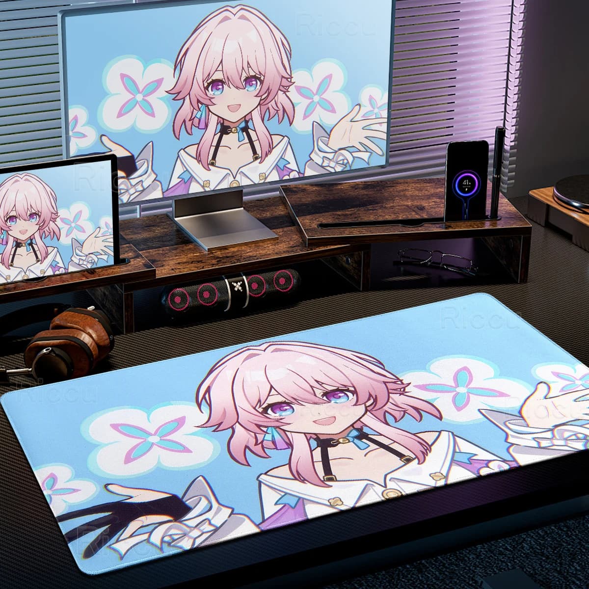 March 7th Mouse Pads New Computer Mechanical Keyboard Mats Extended Desk Pad Aesthetics Rubber PC Office Locking Edge Gaming Mat