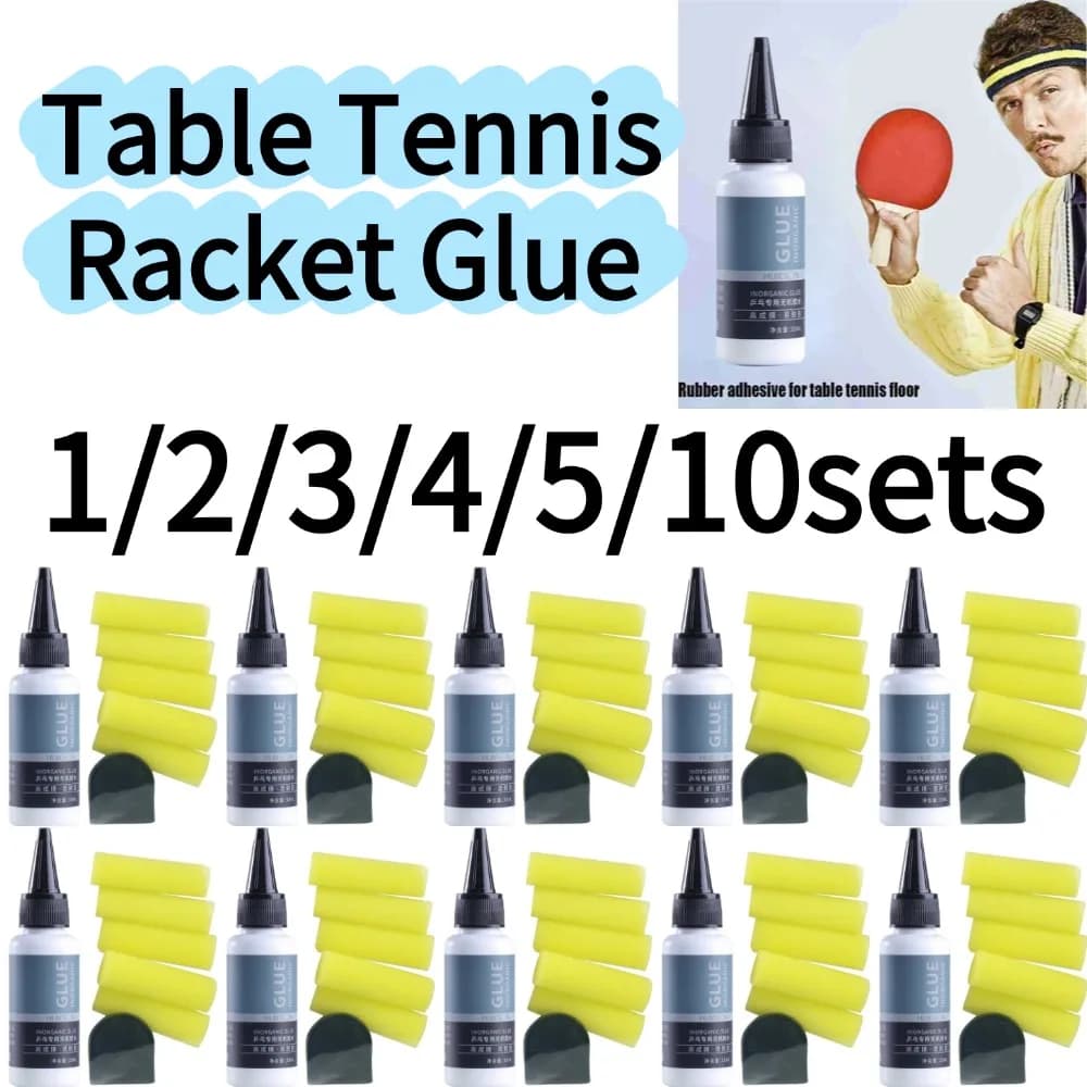 1-10 Pieces Ping Pong Rack Collar - Supplied Rubber Cement, Quick Adhesion, Easy to Use, Effective, Water Base, Inorganic