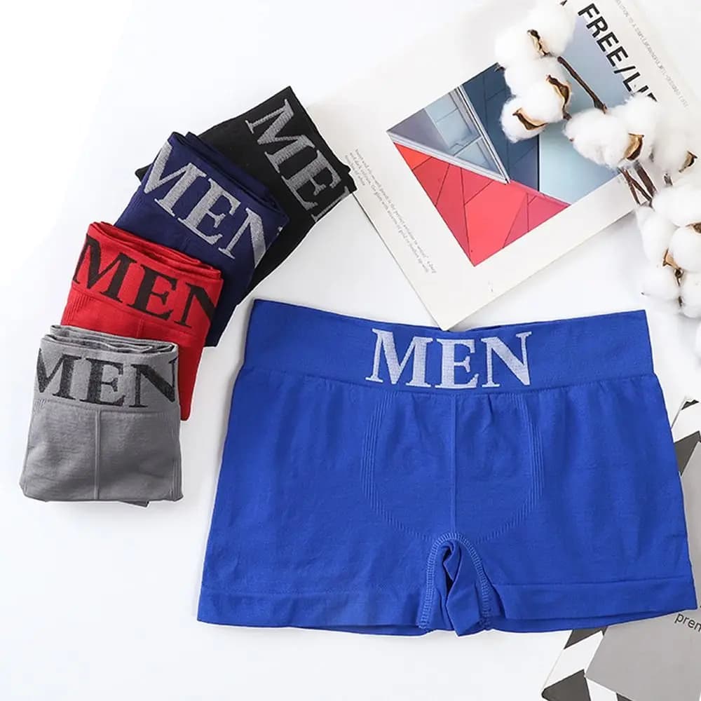 Fashion Polyester Men Boxer Briefs Elastic Waistband Breathable Men Underwear Seamless Seamless Underwear Sports