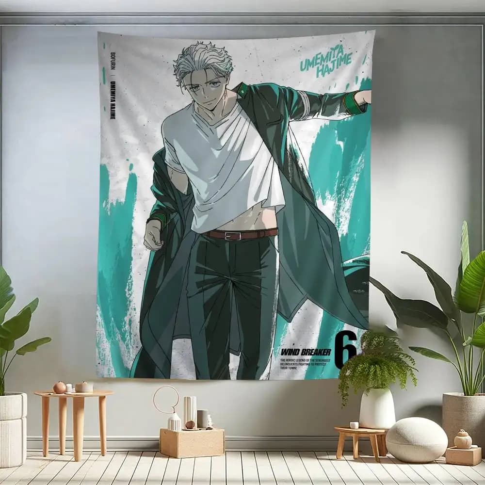 Japanese Anime Wind Breaker DIY Wall Tapestry Art Science Fiction Room Home Decor Wall Art Decor