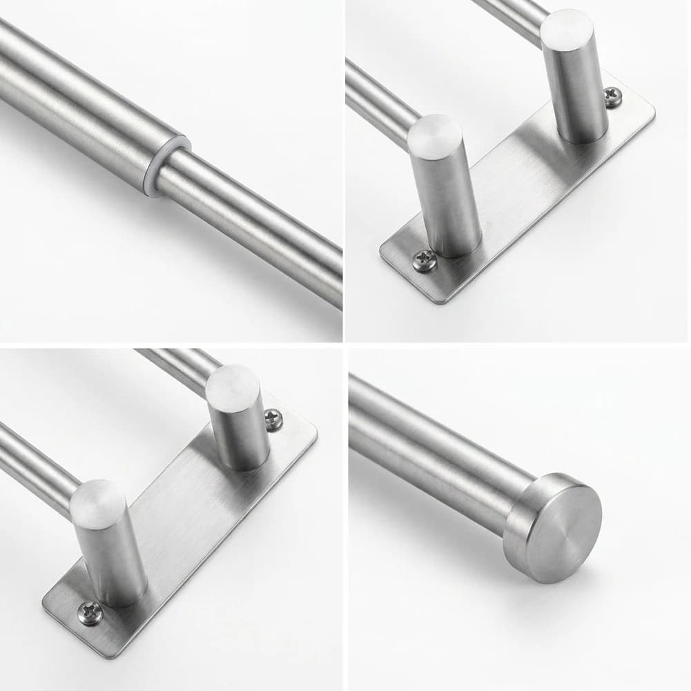 32 Inch Stainless Steel Double Towel Bar Designed for Efficient Towel Storage and Enhanced Drying Through Optimized Bar Spacing