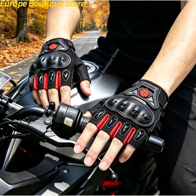 Guanti da moto Scoyco MC29D con guscio protettivo antiscivolo, guanti da moto a mezze dita, attrezzatura estiva traspirante per uomo e donna