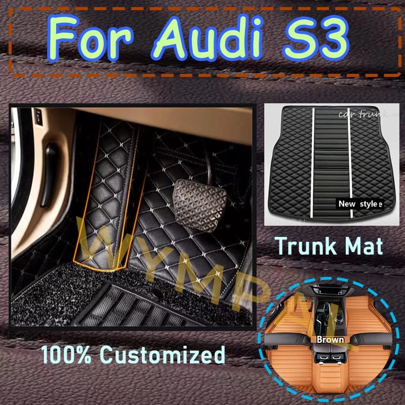 Luxury Waterproof Car Car Mats for Audi S3 2019 2018 2017 2015 Carpet Car Styling Custom Interior Accessories Car Mat