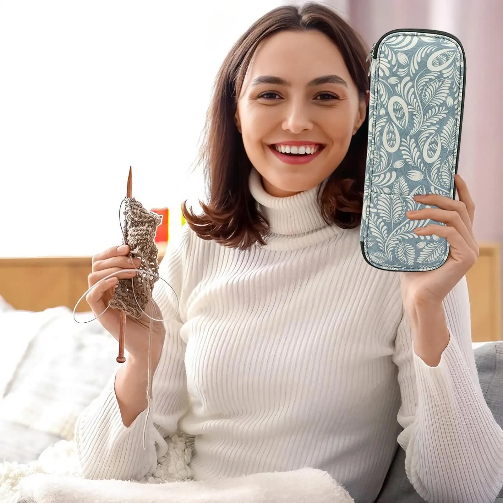 Ferri da maglia per principianti Nastri dosatori Accessori per maglieria Aghi in legno da 13,7 pollici Set da maglia per donne adulte principianti