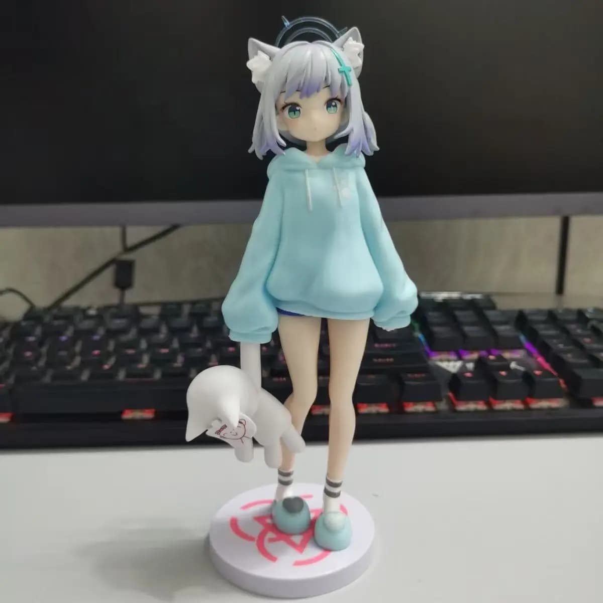 Blue Archive Shiroko Sunaookami Pigiama Versione 20 cm Posa in piedi Figura anime Statua Decorazione desktop Regalo ​