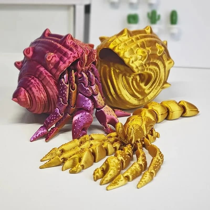 Ornamenti da Scrivania a Forma di Granchio Marino Stampati in 3D, Giocattoli Creativi per Bambini, Modelli Realistici di Animali Marini, Bambole per Casa delle Bambole