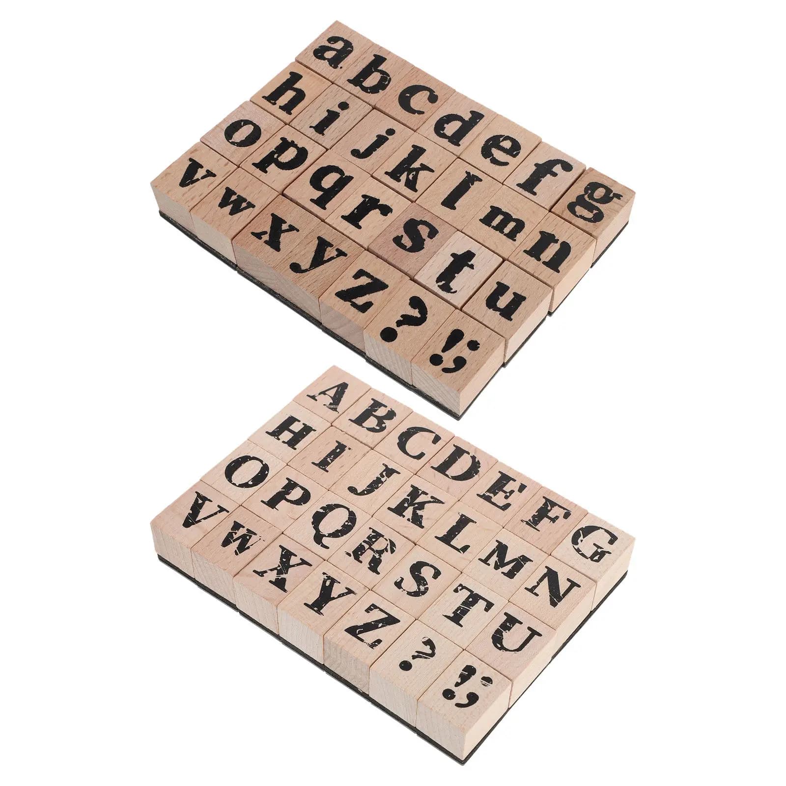 Wooden Handle Alphabet Stamp Set Complete A-Z 0-9 Letters Numbers Vintage Style Craft Stamps for Scrapbooking Card Making