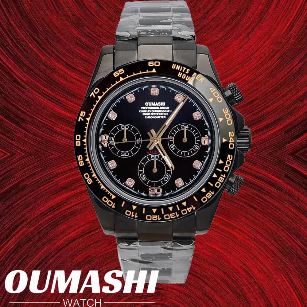 VK63 watches Luxury 39.3 mm Chronograph custom vk63 case in pink gold GEM VK63 waterproof men's chronograph 10ATM