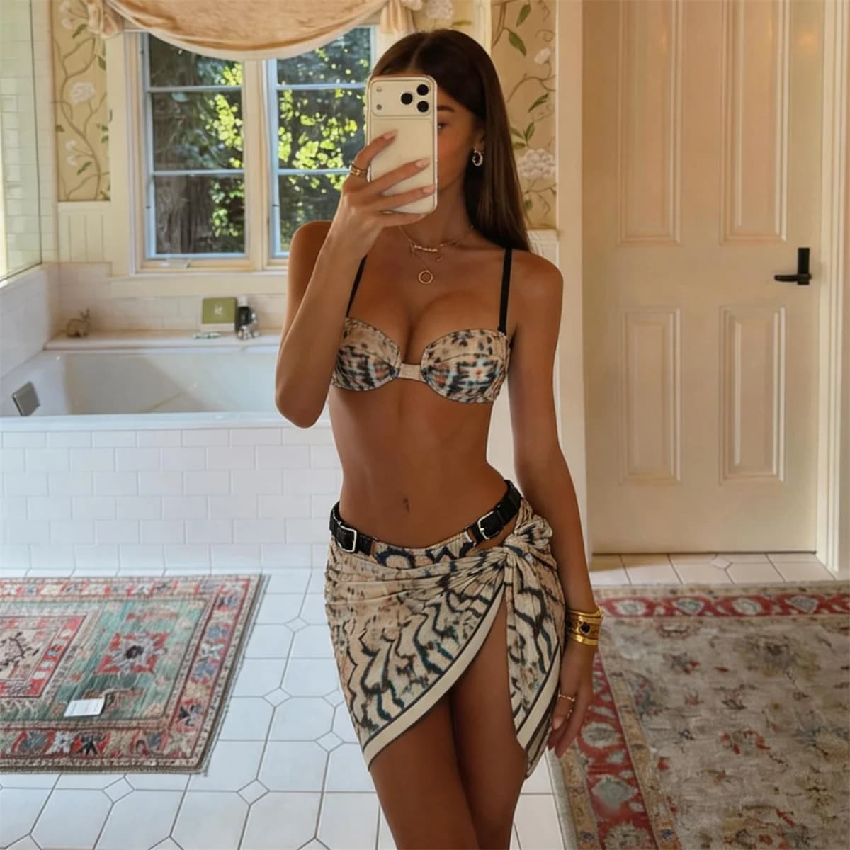 Set Bikini Micro 3 Pezzi 2026, Costume da Bagno Donna Sexy, Stile Brasiliano, Stampa Floreale, Push-Up, Abbigliamento da Spiaggia