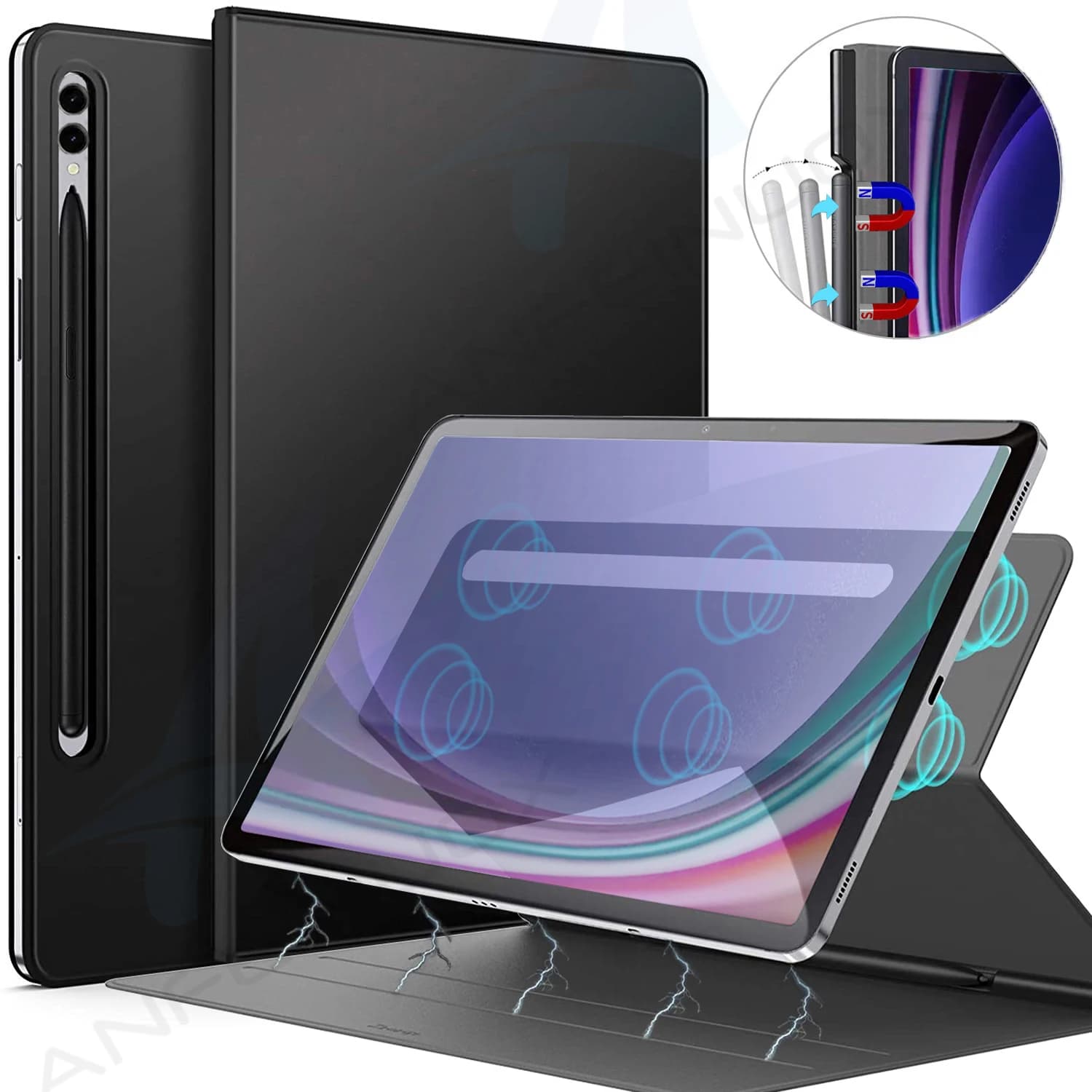 Custodia per Samsung Galaxy Tab S10 FE Plus, copertura con supporto magnetico per S9FE con portapenne per S9/S10 Ultra Auto Sleep Wake