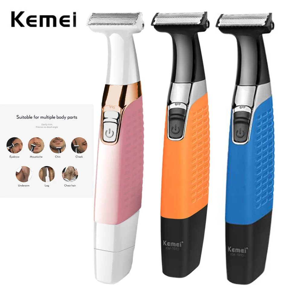 Electric Shaver Kemei for Face, Barba and Baffi, USB Rechargeable, for Man and Woman