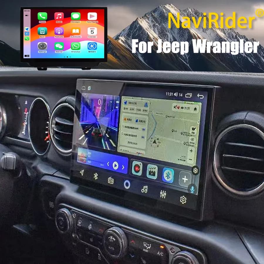 11.8 pollici 4G BT Wireless Carplay Autoradio Per Jeep Wrangler 2018-2022 Android 15 Lettore Video Multimediale Stereo GPS Navi DSP