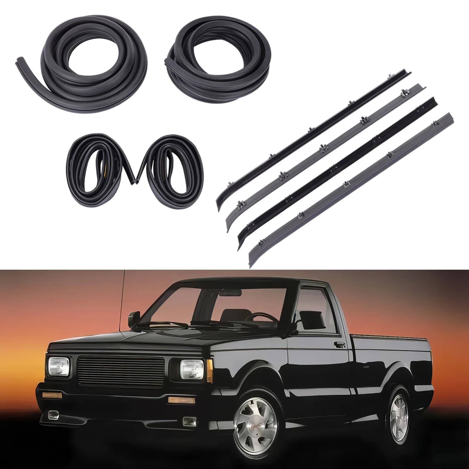 Complete Door Window Weatherstrip Seals Set Kit for 1981-91 GMC Chevrolet Blazer Suburban C10 C20 C30 K10 K20 R1500 R2500 R3500