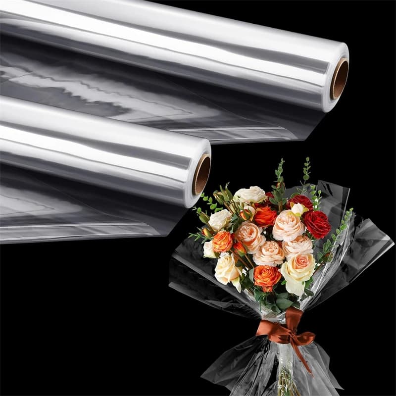 Transparent cellophane wrapping roll for flower bouquet baskets gift arts and crafts Gift paper in cellophane for flower packing