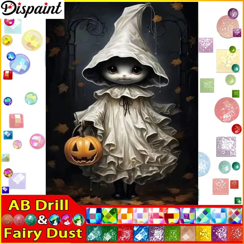 Dispaint Fairy Dust AB 5D Diamond "Pumpkin Doll" Diamond Embroidery Full Round/ Square Diy Diamond Painting Cross Stitch Home