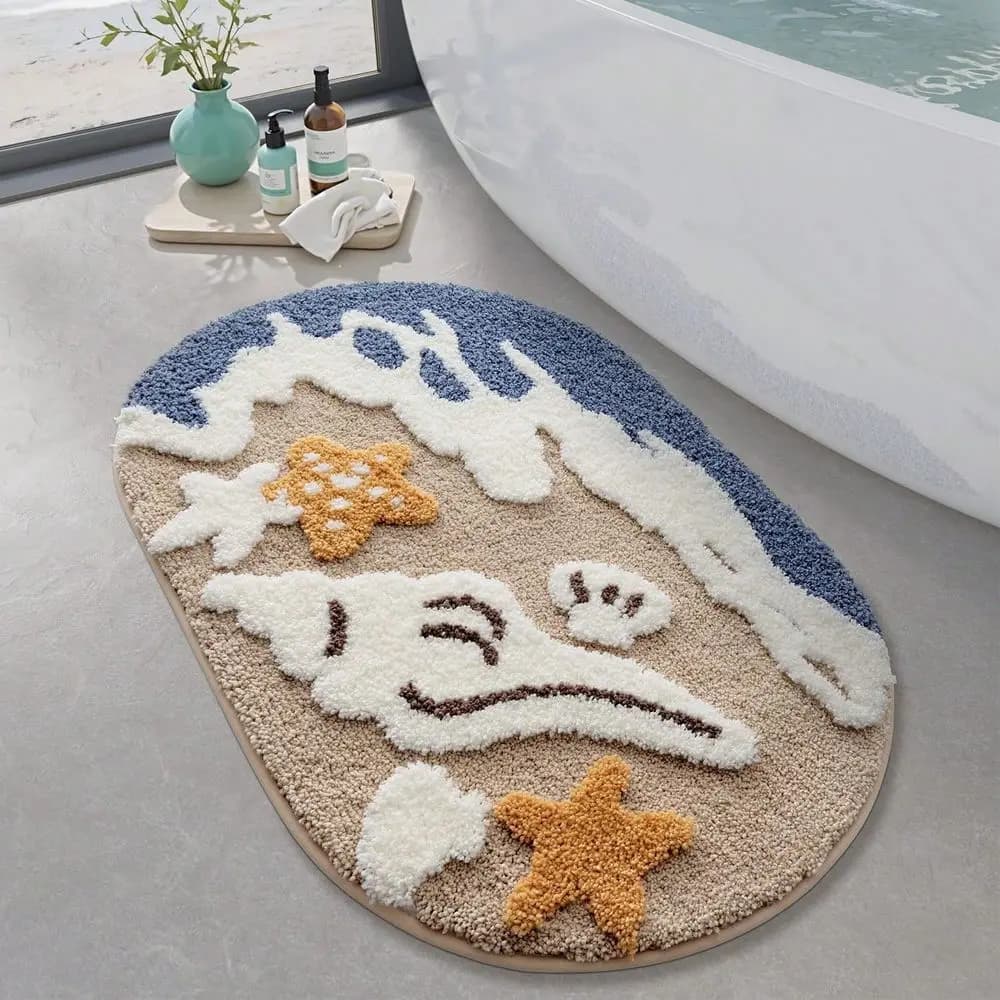 Tappeti da bagno alla moda, tappetini morbidi e assorbenti con retro antiscivolo, lavabili in lavatrice, per bagno, cucina e ingresso.